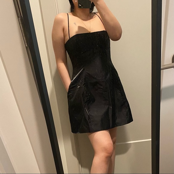 Danielle Bernstein weworewhat spaghetti strap mini dress with pockets - Picture 2 of 6